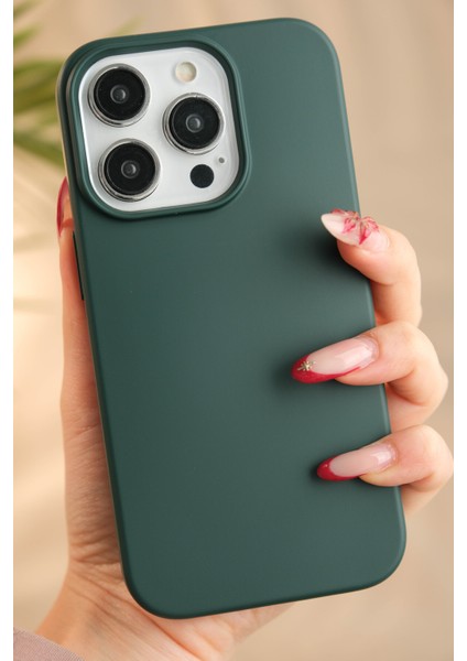 Apple iPhone 15 Pro Kılıf Kadife Lansman Soft Yumuşak Liquid Silikon Kamera Korumalı Kapak