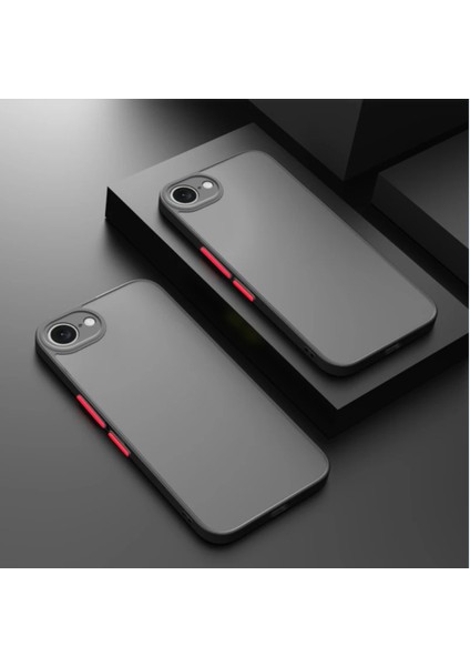 Apple iPhone 16E Kılıf Mat Parmak Izi Yapmaz Kamera Korumalı Renkli Tuşlu Sert Silikon Kapak