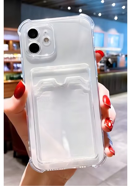 Apple iPhone 12 Kılıf Kamera Koruma ve Köşe Korumalı Kartlıklı Cüzdanlı Darbe Emici Kapak