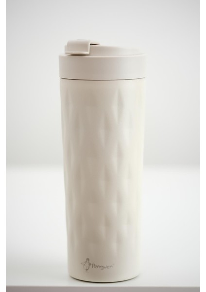 PNG-1167 500ml Flip Kapak Desenli Çelik Mug | 6 Saat Sıcak 12 Saat Soğuk | Sızdırmaz & BPA Free