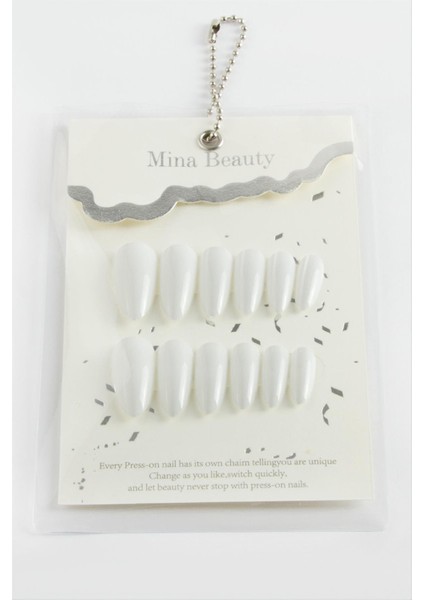 Allzey Mina Beauty Kedi Gözü Takma Tırnak-Beyaz fiyatları