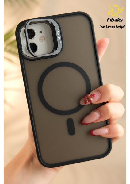 Apple iPhone 11 Kılıf Standlı Mat Magsafe Metal Tuşlu Kamera Lens Hediyeli Wonk Kapak fiyatları