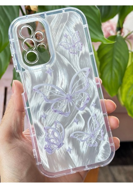 Samsung Galaxy A32 Kılıf Parlak Hologramlı Kelebek Desenli Darbe Emici Kamera Korumalı Renkli Silikon indirimleri