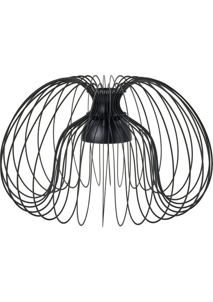 Sarkıt Lamba Abajur Başlığı, Siyah, 52 cm