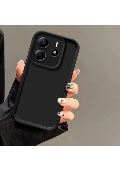 Xiaomi Redmi Note 14 4g Uyumlu Kılıf Kamera Korumalı Yumuşak Dokulu Darbe Emici Siyah Silikon Kapak