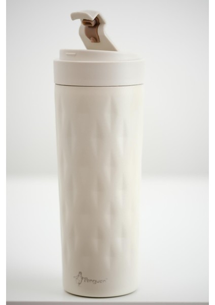 PNG-1167 500ml Flip Kapak Desenli Çelik Mug | 6 Saat Sıcak 12 Saat Soğuk | Sızdırmaz & BPA Free