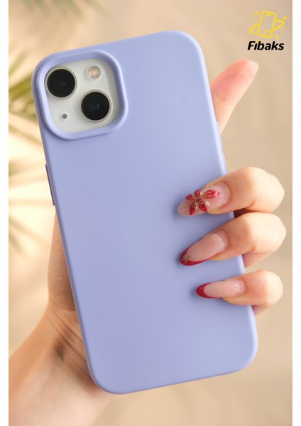 Apple iPhone 15/14/13 Kılıf Kadife Lansman Soft Yumuşak Liquid Lila Silikon Kamera Korumalı Kapak