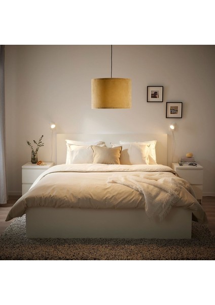 Abajur Başlığı, Koyu Sarı Kadife, 42 cm fırsatları