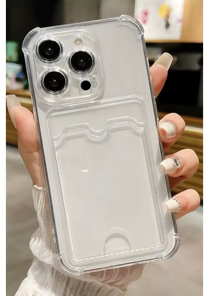 Apple iPhone 16 Pro Kılıf Kamera Koruma ve Köşe Korumalı Kartlıklı Cüzdanlı Darbe Emici Kapak