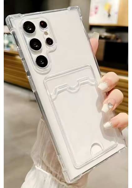 Samsung Galaxy S24 Ultra Kılıf Kamera Koruma ve Köşe Korumalı Kartlıklı Cüzdanlı Darbe Emici Kapak