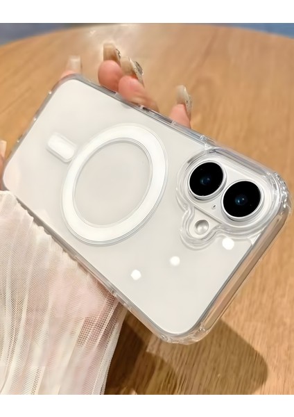 Apple iPhone 16 Kılıf Magsafe Wireless Kablosuz Şarj Destekli Sert Şeffaf Darbe Emici Kapak fiyatları