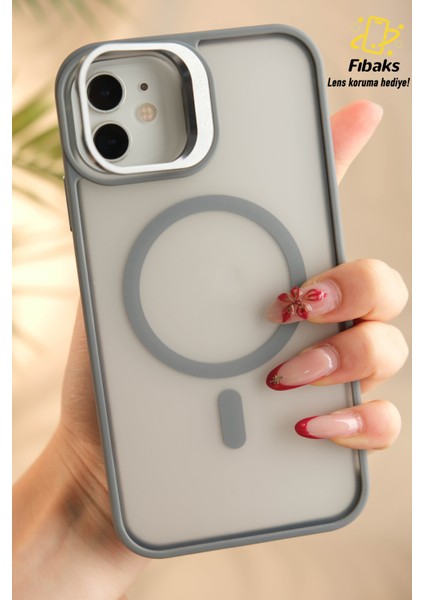 Apple iPhone 11 Kılıf Standlı Mat Magsafe Metal Tuşlu Kamera Lens Hediyeli Wonk Kapak fiyatları