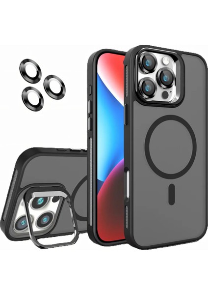 Apple iPhone 16 Pro Max Uyumlu Kılıf Standlı Mat Magsafe Metal Tuşlu Kamera Lens Wonk Kapak fiyatları