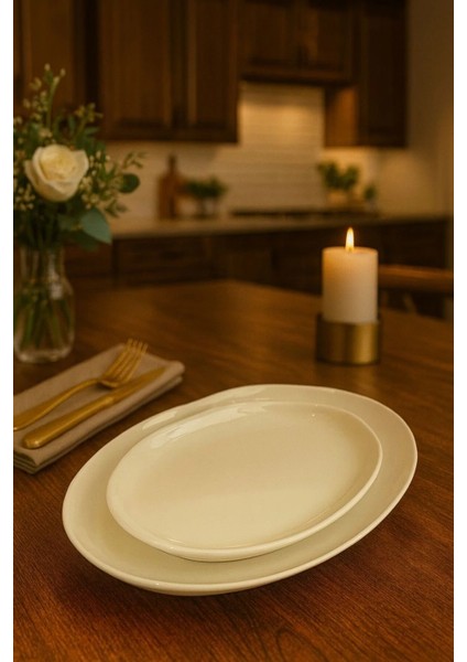 Seashell Porselen 2'li 36 ve 28 cm Oval Kayık Tabak fiyatları