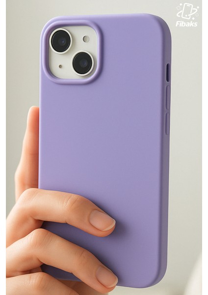 Apple iPhone 15/14/13 Kılıf Kadife Lansman Soft Yumuşak Liquid Lila Silikon Kamera Korumalı Kapak modelleri