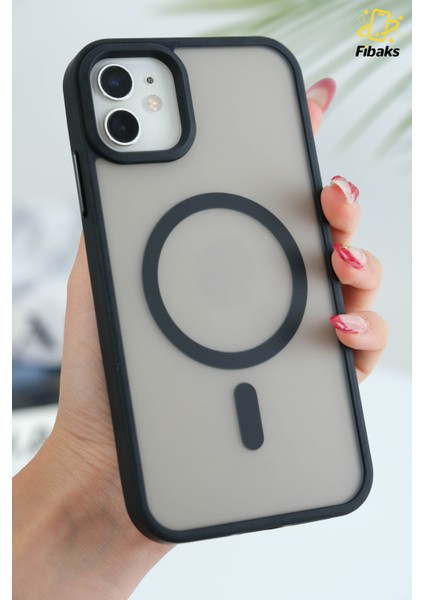 iPhone 12 - 12 Pro Kılıf Kamera Çıkıntılı Magsafe Şarj Destekli Yumuşak Kenarlı Mat Kapak