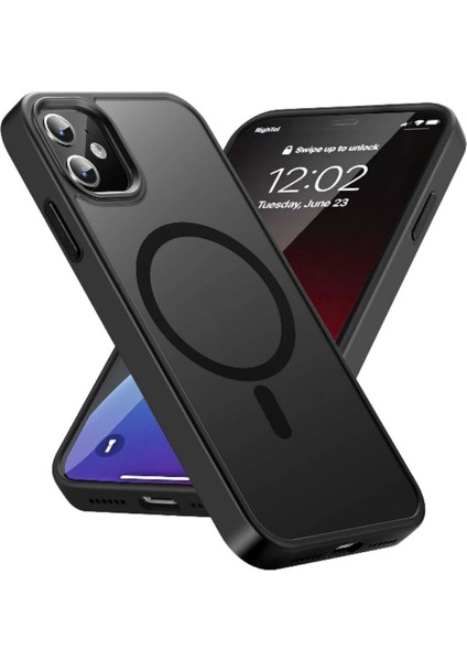 iPhone 12 - 12 Pro Kılıf Kamera Çıkıntılı Magsafe Şarj Destekli Yumuşak Kenarlı Mat Kapak fiyatları