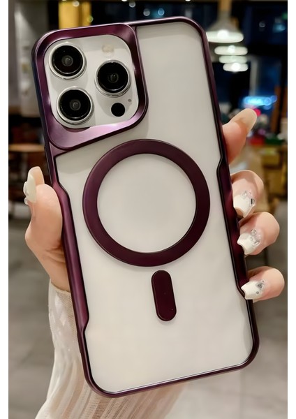 Apple iPhone 14 Pro Kılıf Prizma Kamera Çıkıntılı Magsafe Şarj Destekli Mat Renkli Şeffaf Kapak