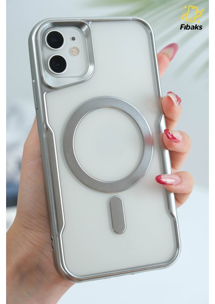 Apple iPhone 12 - 12 Pro Kılıf Prizma Kamera Çıkıntılı Magsafe Şarj Destekli Mat Renkli Şeffaf Kapak