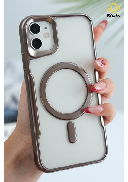 Apple iPhone 12 - 12 Pro Kılıf Prizma Kamera Çıkıntılı Magsafe Şarj Destekli Mat Renkli Şeffaf Kapak