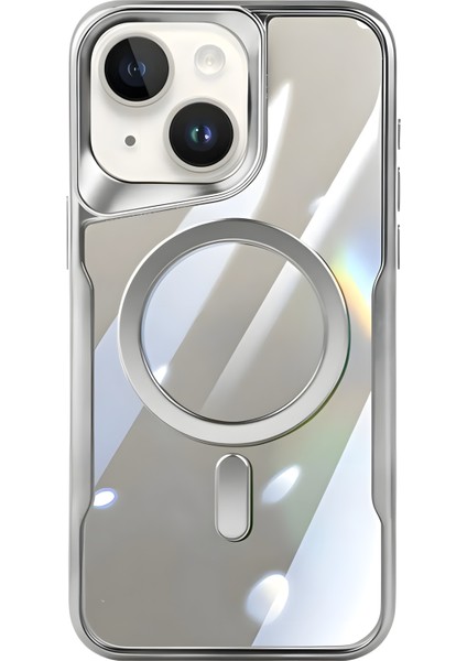 Apple iPhone 14 Plus Kılıf Prizma Kamera Çıkıntılı Magsafe Şarj Destekli Mat Renkli Şeffaf Kapak