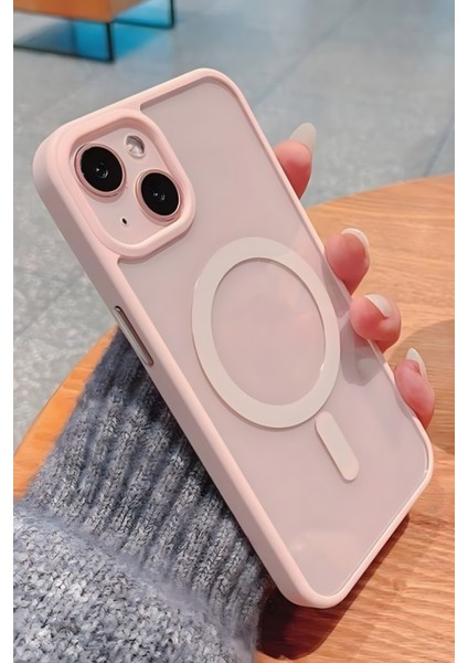 Apple iPhone 13 Kılıf Magsafe Wireless Şarj Özellikli Tam Koruma Renkli Sert Silikon Kapak