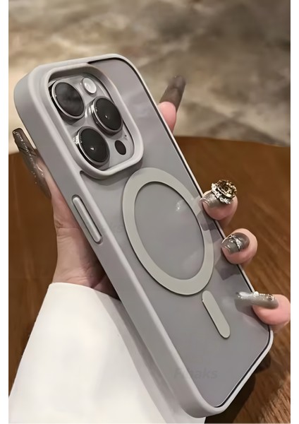 Apple iPhone 15 Pro Max Uyumlu Kılıf Magsafe Wireless Şarj Özellikli Tam Koruma Renkli Sert Kapak