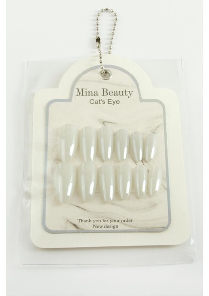Allzey Mina Beauty Kedi Gözü Takma Tırnak-Beyaz fiyatları