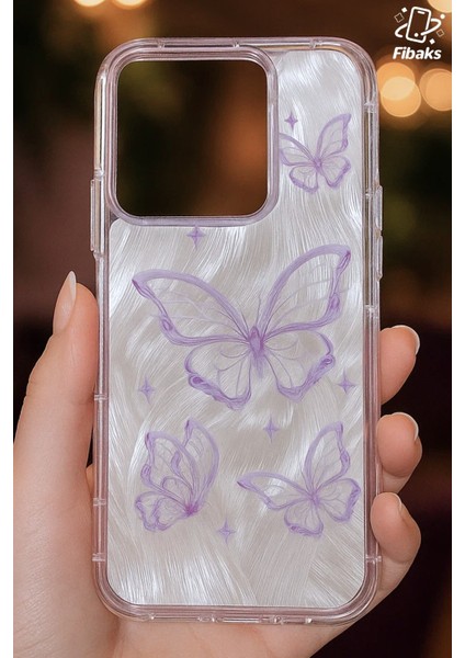 Vivo Y36 Kılıf Parlak Hologramlı Kelebek Desenli Darbe Emici Kamera Çıkıntılı Renkli Silikon