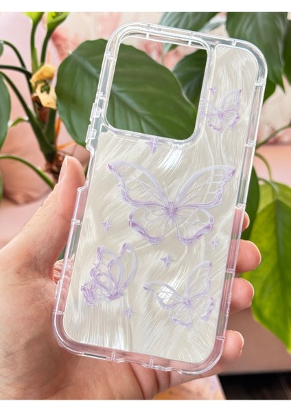 Vivo Y36 Kılıf Parlak Hologramlı Kelebek Desenli Darbe Emici Kamera Çıkıntılı Renkli Silikon modelleri