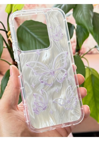 Vivo Y36 Kılıf Parlak Hologramlı Kelebek Desenli Darbe Emici Kamera Çıkıntılı Renkli Silikon
