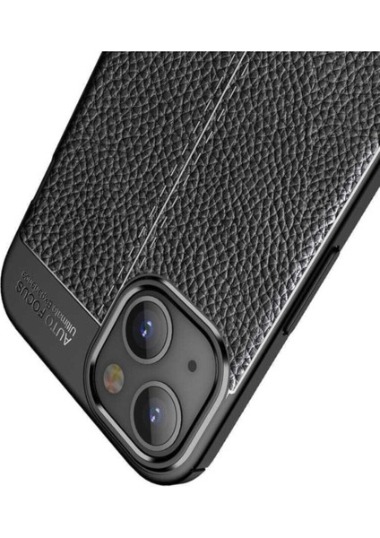 Apple iPhone 13 Kılıf Rugan Armor Deri Görünümlü Parmak İzi Yapmaz Dayanıklı Niss Silikon Kapak