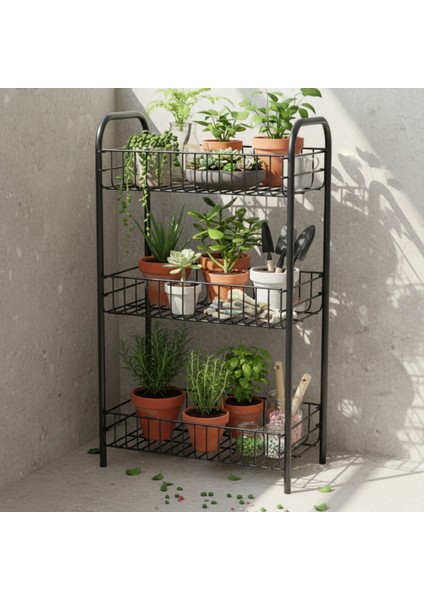 3 Katlı Metal Çiçeklik Dekoratif Lüks Bahçe Mobilyası Bahçe Balkon Raf Saksılık fiyatları