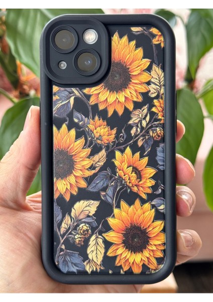 Apple iPhone 13 Kılıf Yumuşak Dokulu Ayçiçeği Desenli Yumuşak Kamera Korumalı Silikon Kapak modelleri