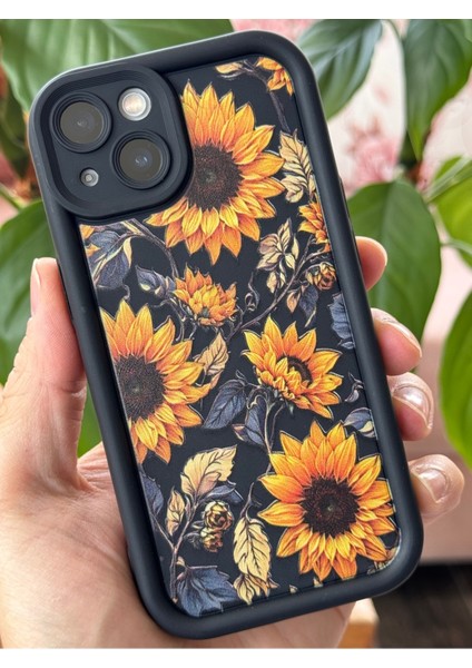 Apple iPhone 13 Kılıf Yumuşak Dokulu Ayçiçeği Desenli Yumuşak Kamera Korumalı Silikon Kapak fırsatları