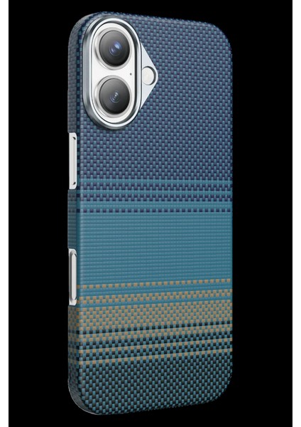 Apple iPhone 17 Kılıf Aramid Fiber Ruaha Kevlar Magsafe Kapak - Turuncu ve Lacivert Renkleriyle fiyatları