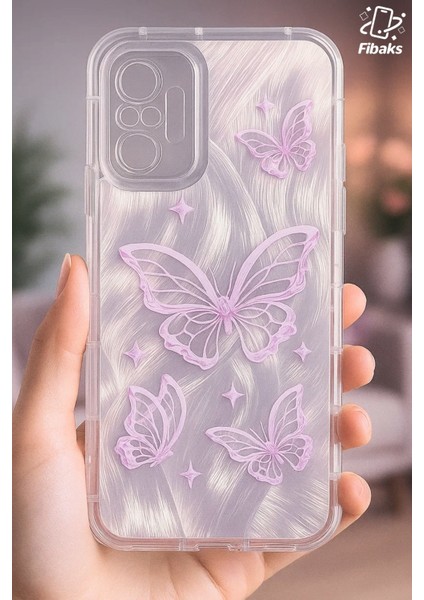 Xiaomi Redmi Note 10 Pro Kılıf Sök Tak Kamera Korumalı Parlak Hologramlı Kelebek Desenli Darbe Emici modelleri