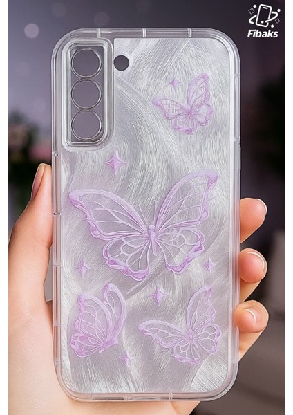 Samsung Galaxy S21 Fe Kılıf Sök Tak Kamera Korumalı Parlak Hologramlı Kelebek Desenli Darbe Emici fiyatları