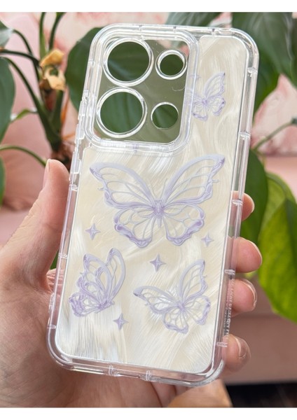 Xiaomi Redmi Note 13 Pro 4g Kılıf Parlak Hologramlı Kelebek Desenli Darbe Emici Kamera Korumalı Silikon indirimleri