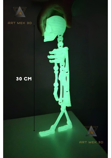 Fosforlu Iskelet Figür Oyuncak (Yeşil Fosforlu 30CM)