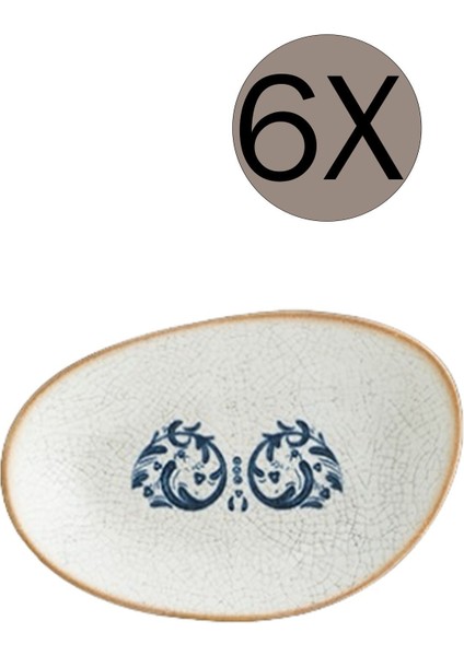 Viento Vago Oval Kayık Tabak 15*8.5 cm 6'lı Takım S-MT-VIEVAO15OKY