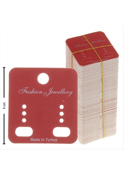 Msa-Shop Klıpsli 3 Delikli Küpe Kartı-Kahverengi