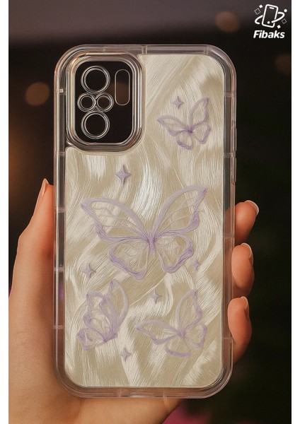 Xiaomi Redmi Note 10-10S Kılıf Parlak Hologramlı Kelebek Desenli Darbe Emici Kamera Korumalı Renkli Silikon fiyatları