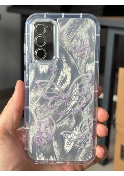 Samsung Galaxy S20 Fe Kılıf Sök Tak Kamera Korumalı Parlak Hologramlı Kelebek Desenli Darbe Emici modelleri