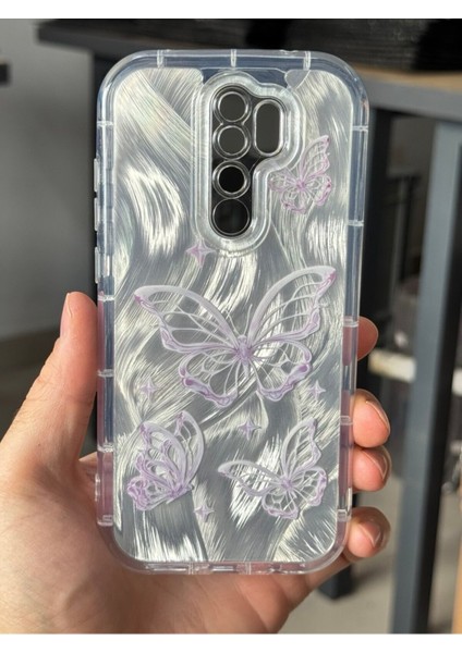 Xiaomi Redmi Note 8 Pro Kılıf Sök Tak Kamera Korumalı Parlak Hologramlı Kelebek Desenli Darbe Emici modelleri