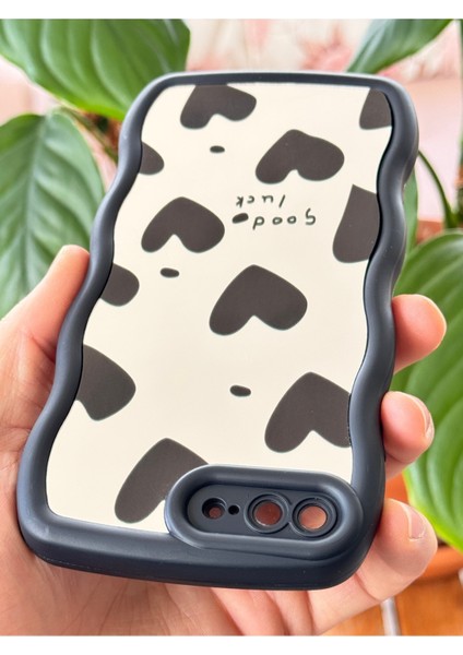 Apple iPhone 7 Plus - 8 Plus Uyumlu Kılıf Aynalı Kalp Desenli Yumuşak Kenarlı Kamera Korumalı Silikon indirimleri