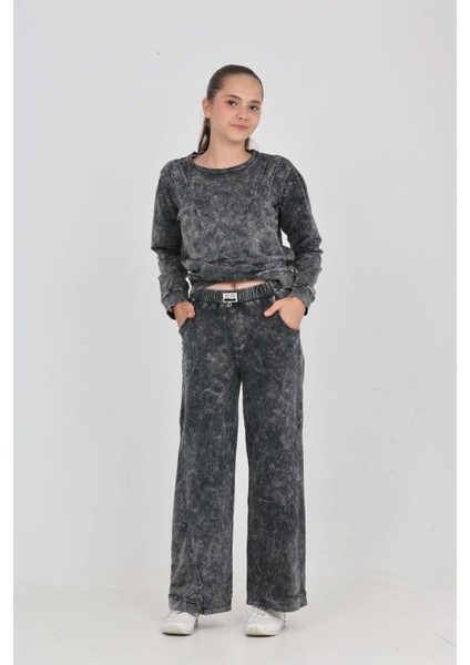 Kız Çocuk Asit Yıkamalı Eşofman Takım modelleri