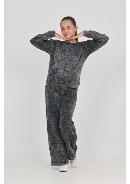 Kız Çocuk Asit Yıkamalı Eşofman Takım indirimleri