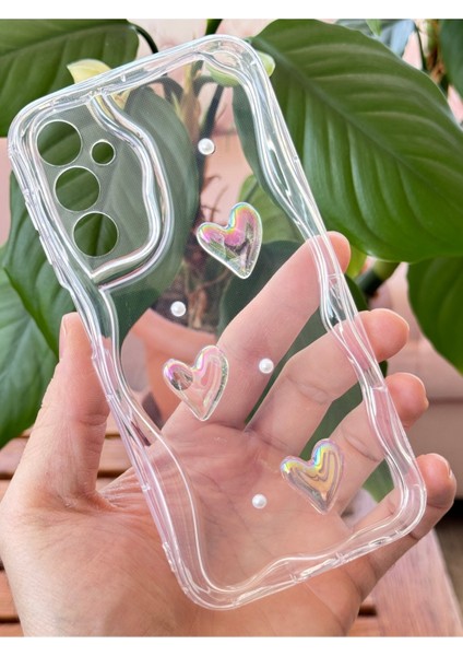 Samsung Galaxy A35 Kılıf 3D Kalpli Inci Tasarımlı Desenli Kamera Korumalı Şeffaf Silikon Kapak indirimleri