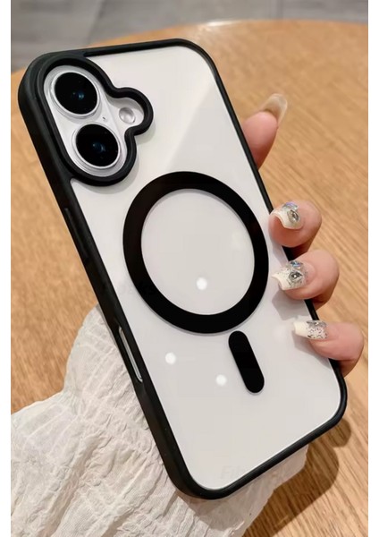 Apple iPhone 16 Uyumlu Kılıf Magsafe Wireless Şarj Özellikli Tam Koruma Renkli Sert Silikon Kapak